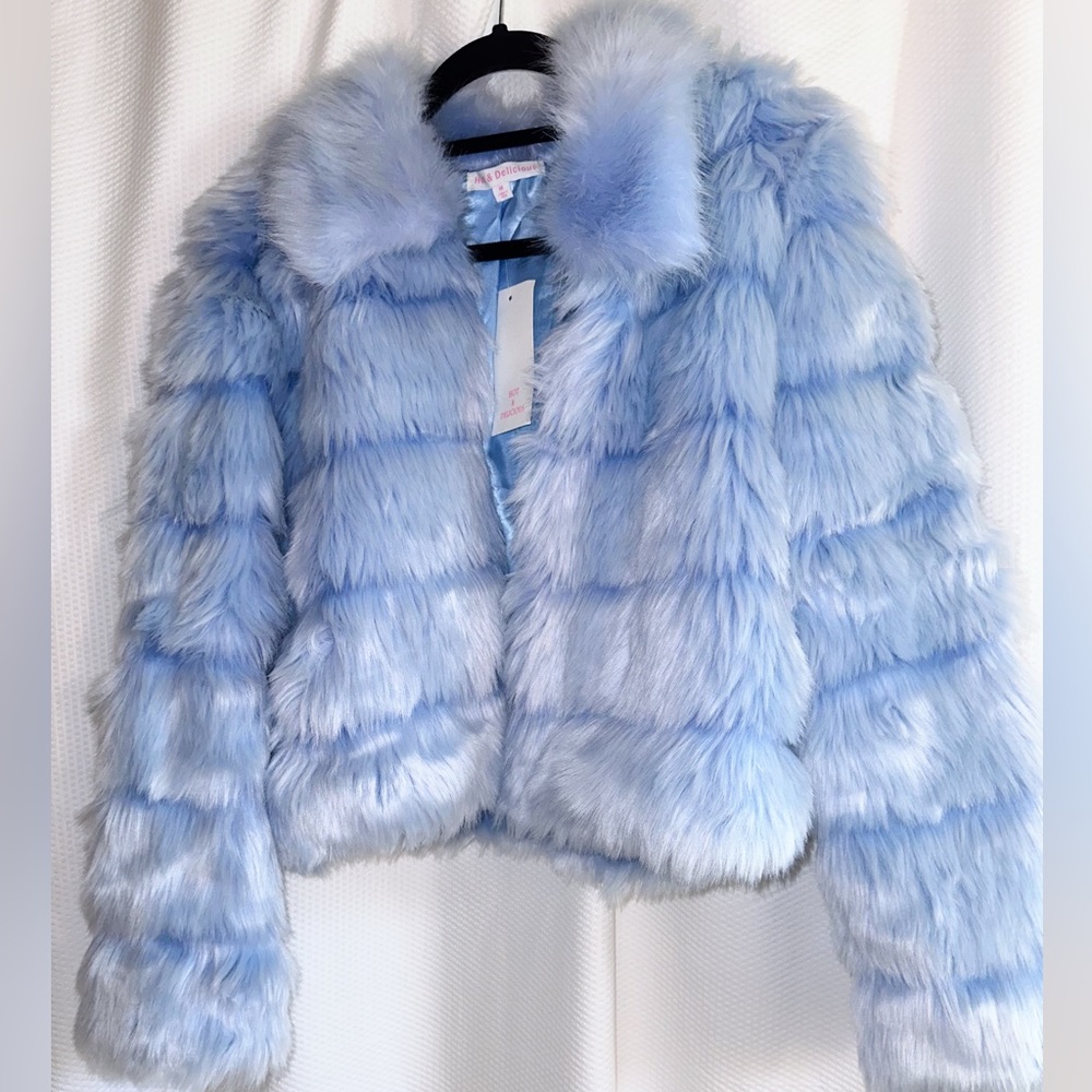 Powder Spun Sugar Faux Fur Jacket